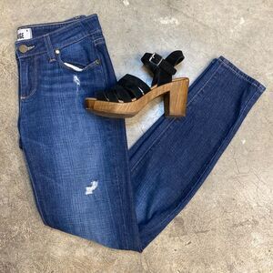 Paige Brand blue denim verdugo ultra skinny distressed denim